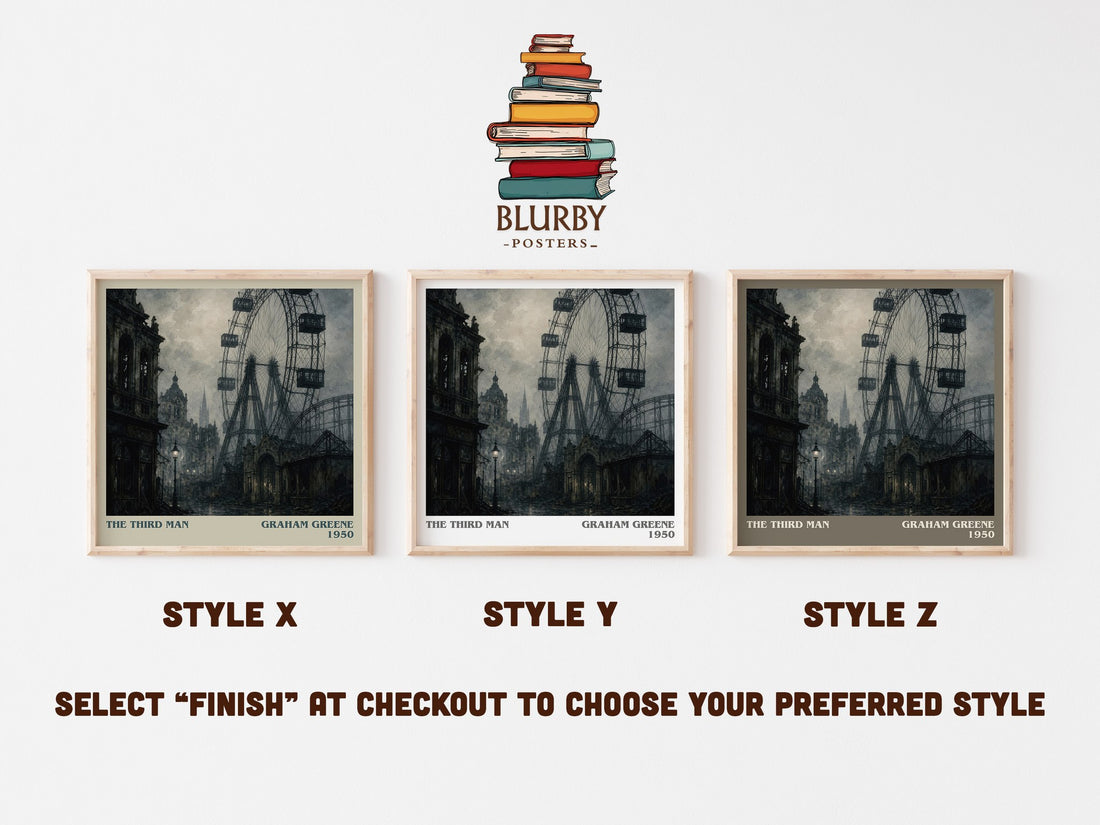 The Third Man literary print in frame leaning in hallway – thriller wall art (mockup)