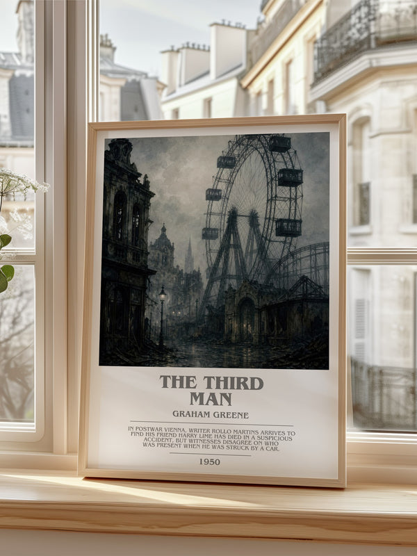 The Third Man bookish poster colour and style options – Graham Greene book art