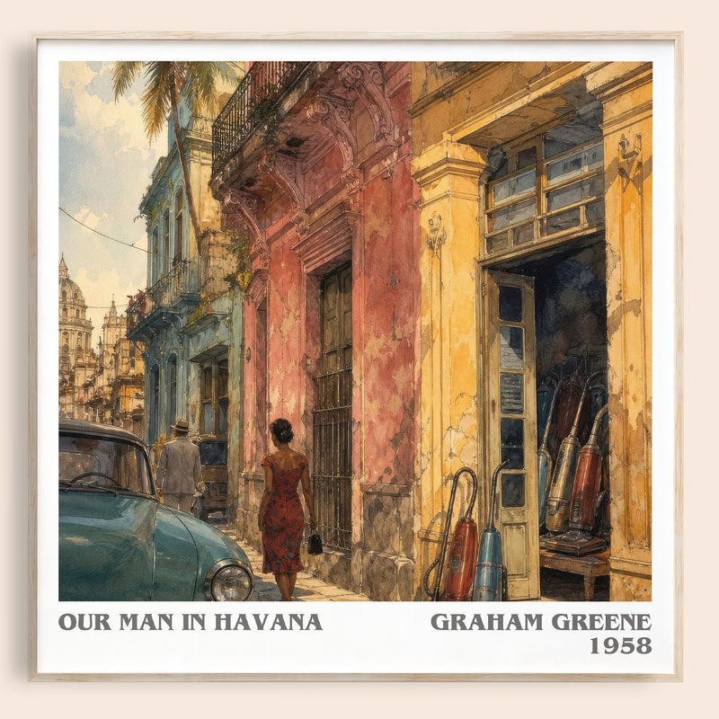 Our Man in Havana literary book poster by Graham Greene – framed literary art print