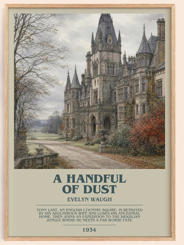 A Handful of Dust bookish book poster by Evelyn Waugh – framed literary art print