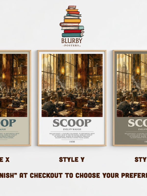 Scoop bookish print in frame leaning in hallway – satire wall art