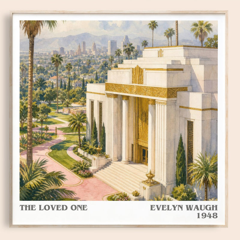 The Loved One literary book poster by Evelyn Waugh – framed literary art print