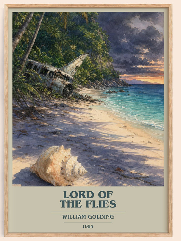 Lord of the Flies book cover book poster by William Golding – framed literary art print