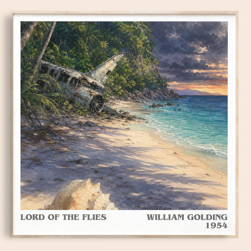 Lord of the Flies literary book poster by William Golding – framed literary art print