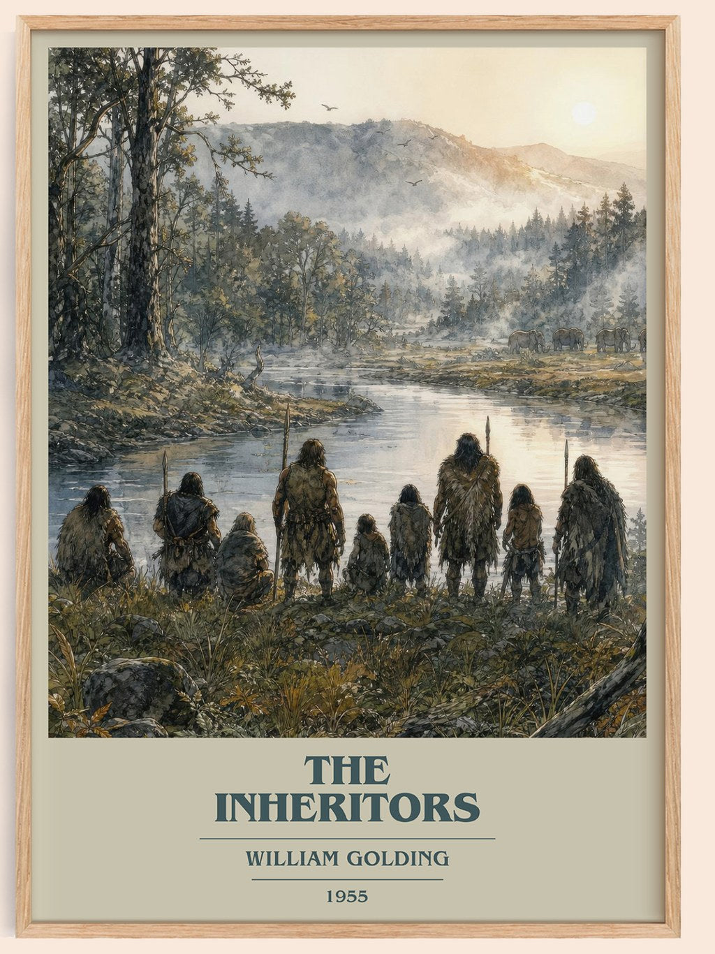 The Inheritors book cover book poster by William Golding – framed literary art print