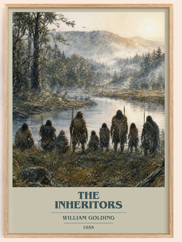 The Inheritors book cover book poster by William Golding – framed literary art print