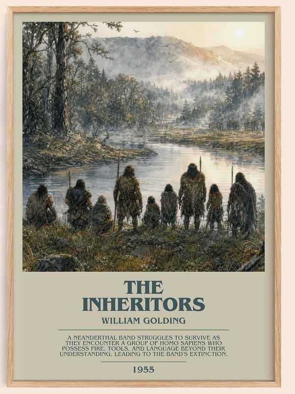 The Inheritors bookish book poster by William Golding – framed literary art print