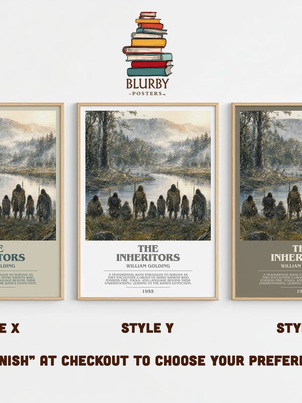 The Inheritors bookish print in frame leaning in hallway – literary fiction wall art