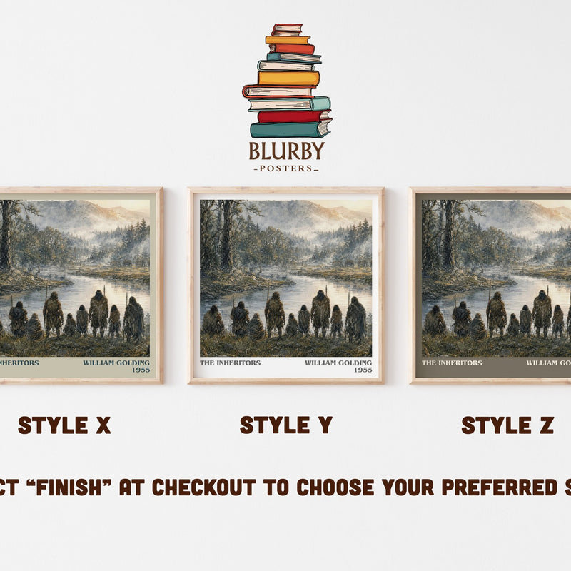 The Inheritors literary print in frame leaning in hallway – literary fiction wall art