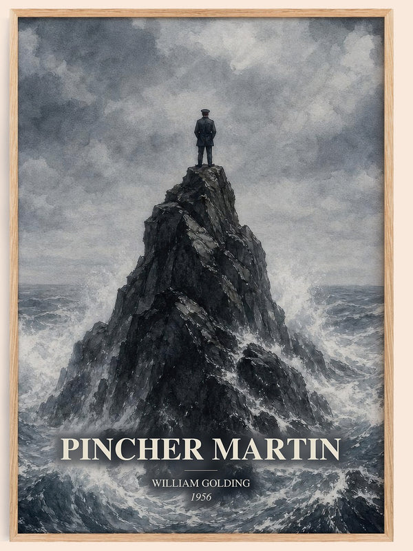 Pincher Martin watercolour book poster by William Golding – framed literary art print