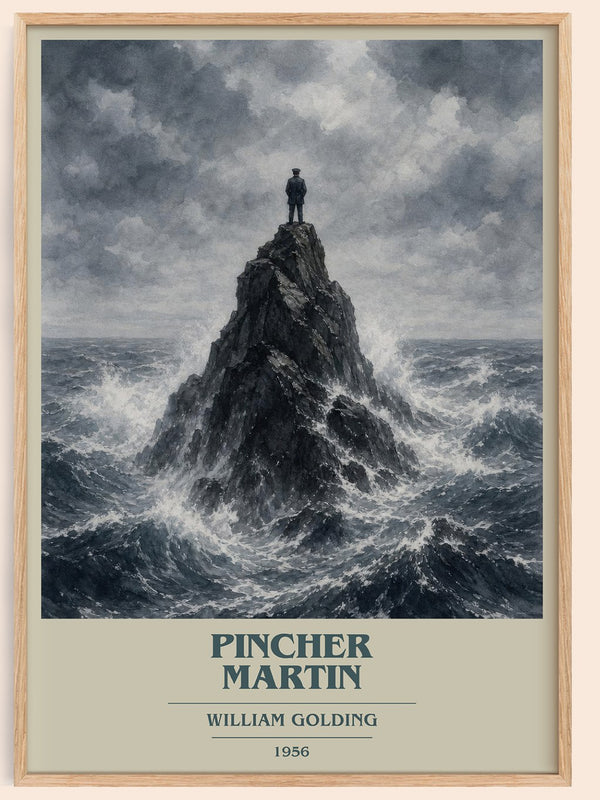 Pincher Martin book cover book poster by William Golding – framed literary art print