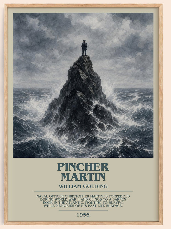 Pincher Martin bookish book poster by William Golding – framed literary art print