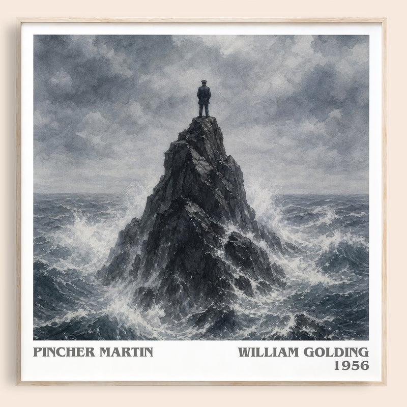 Pincher Martin literary book poster by William Golding – framed literary art print