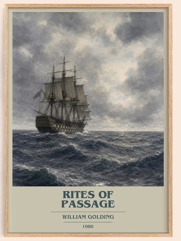 Rites of Passage book cover book poster by William Golding – framed literary art print