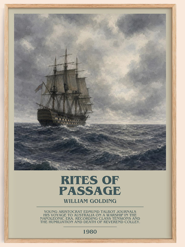 Rites of Passage bookish book poster by William Golding – framed literary art print