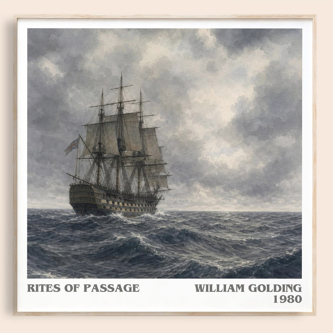 Rites of Passage literary book poster by William Golding – framed literary art print