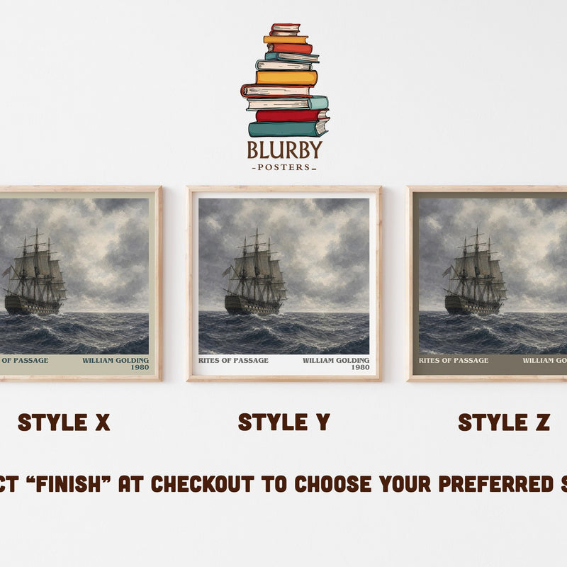 Rites of Passage literary print in frame leaning in hallway – literary fiction wall art