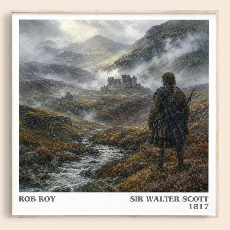 Rob Roy literary book poster by Sir Walter Scott – framed literary art print