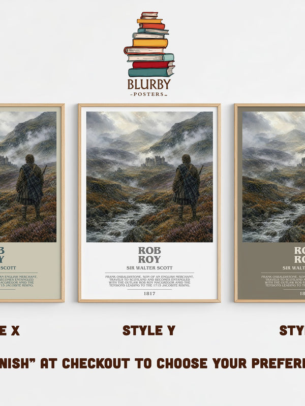 Rob Roy bookish print in frame leaning in hallway – historical fiction wall art