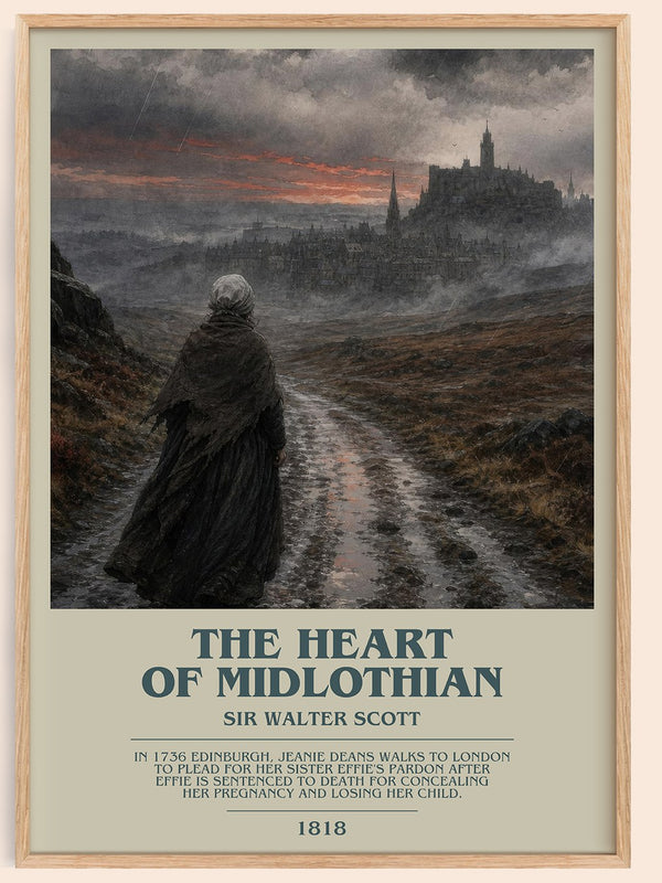 The Heart of Midlothian bookish book poster by Sir Walter Scott – framed literary art print