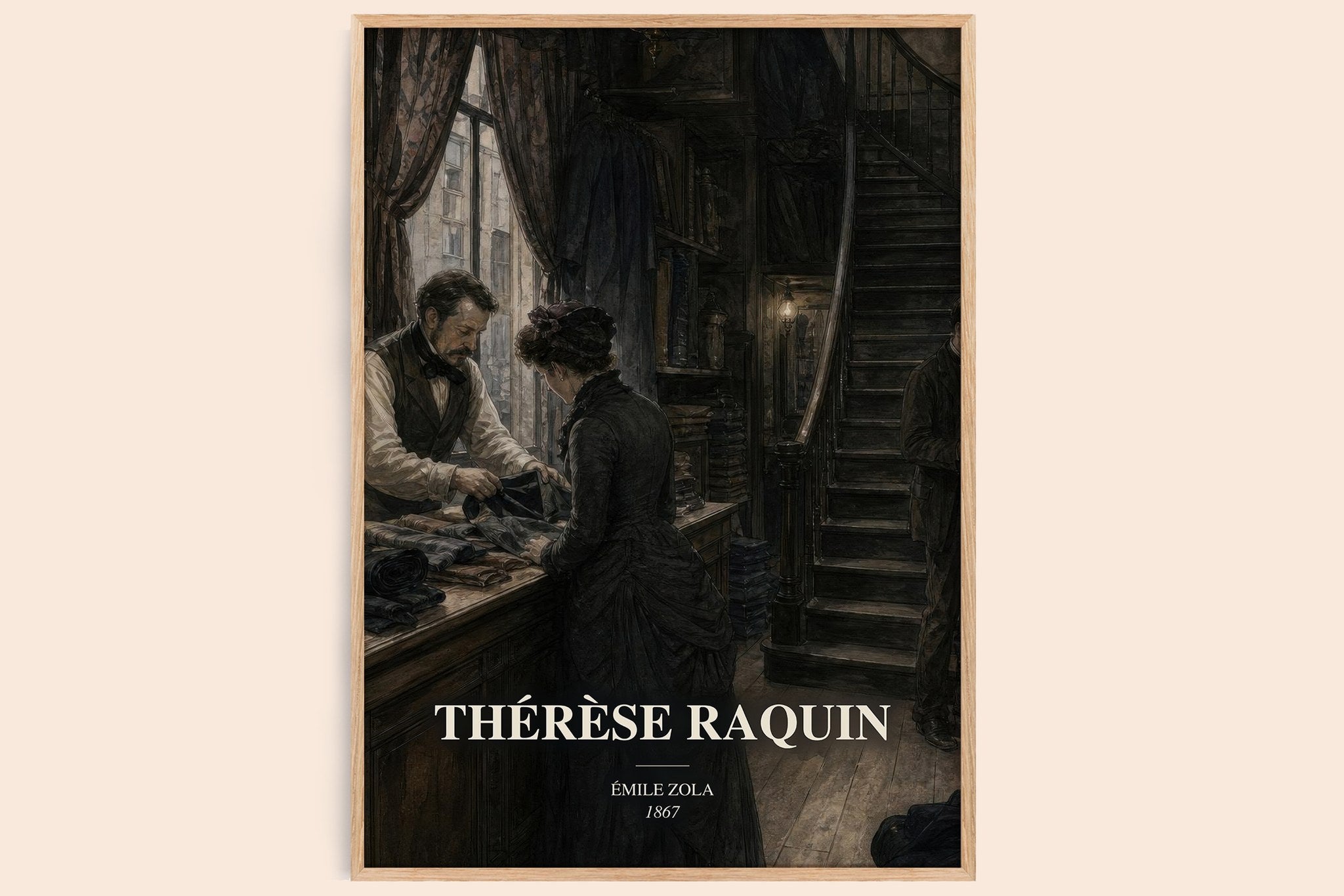 Thérèse Raquin Book Watercolour Illustration by Émile Zola