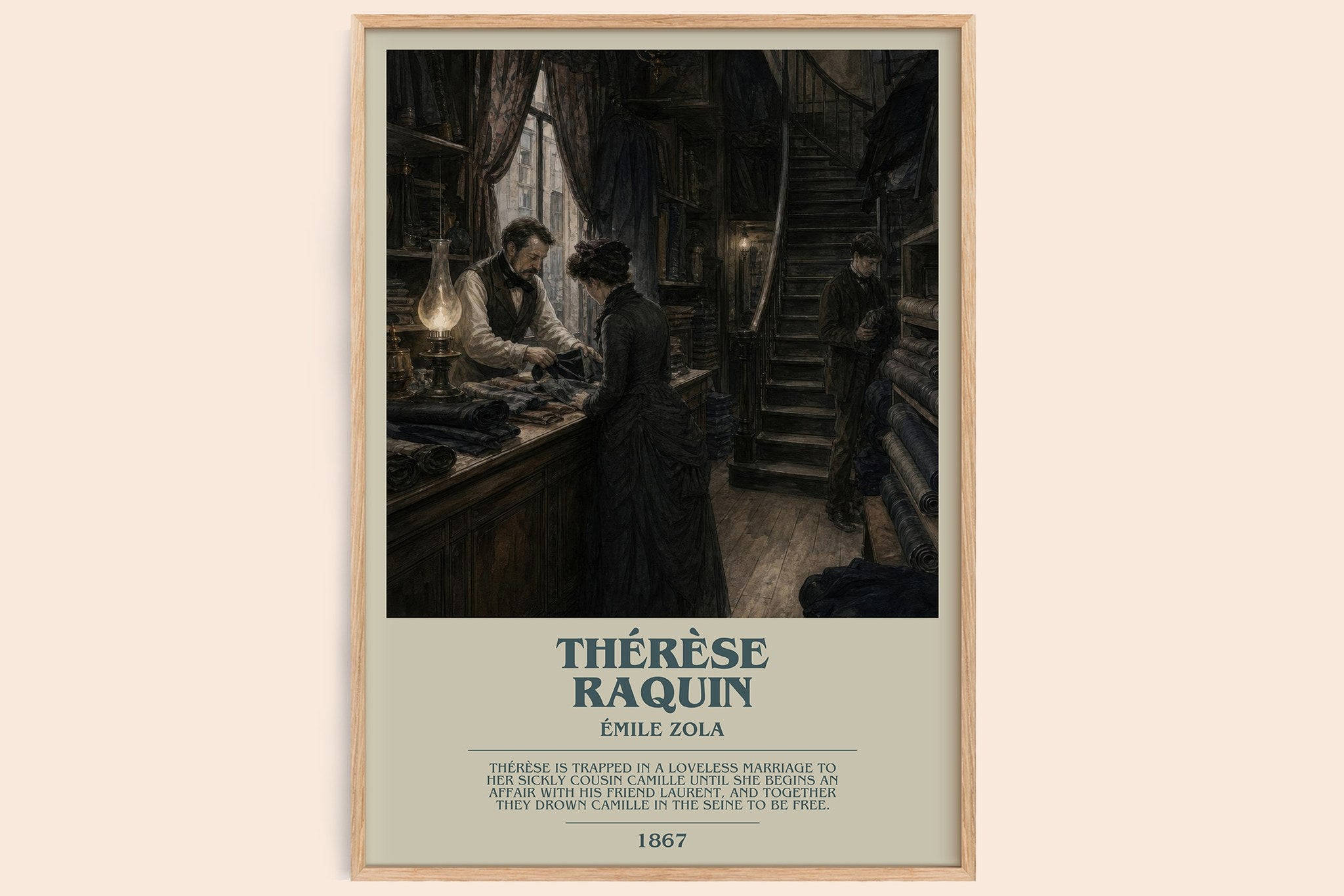 Thérèse Raquin Bookish Wall Art by Émile Zola