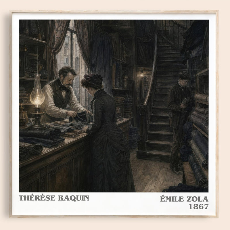 Thérèse Raquin literary book poster by Émile Zola – framed literary art print