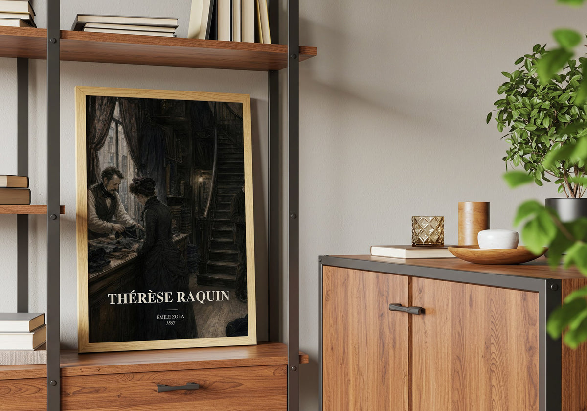 Thérèse Raquin book watercolour illustration paper finish options – matte satin gloss