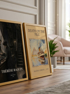 Thérèse Raquin watercolour print framed by window – literary home decor