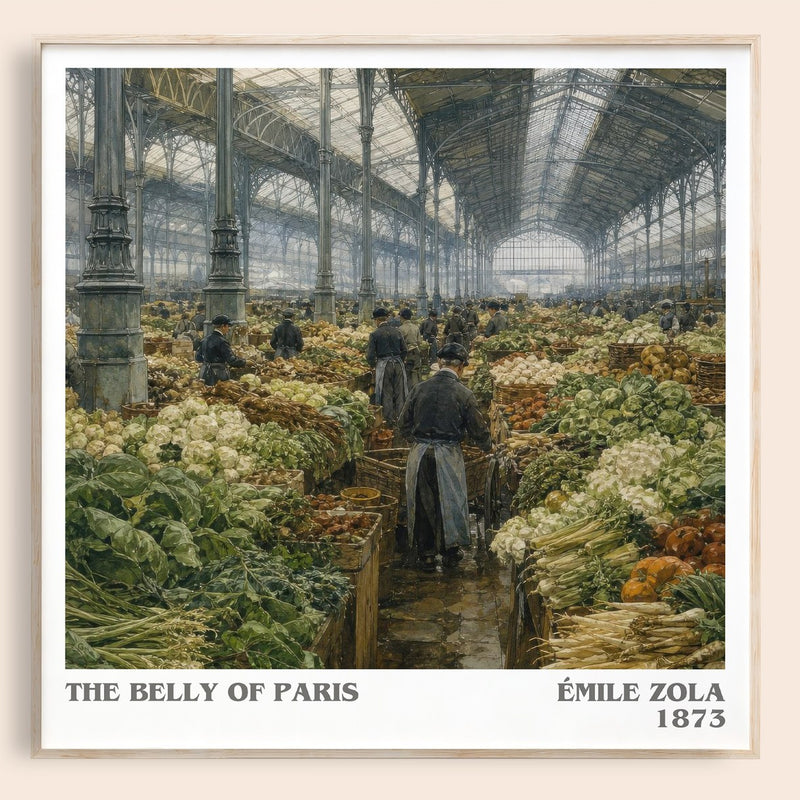The Belly of Paris literary book poster by Émile Zola – framed literary art print