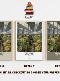 The Belly of Paris book cover print in frame leaning in hallway – literary fiction wall art
