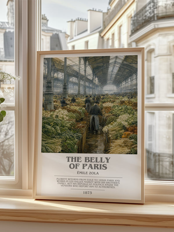 The Belly of Paris bookish poster colour and style options – Émile Zola book art
