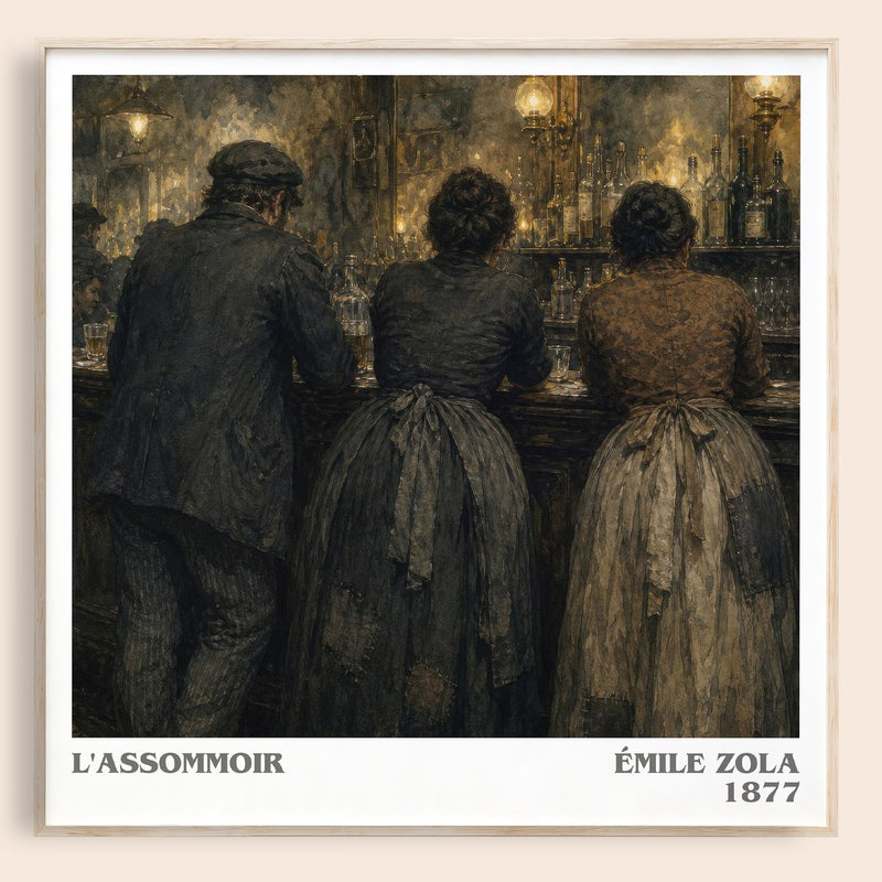 L'Assommoir literary book poster by Émile Zola – framed literary art print