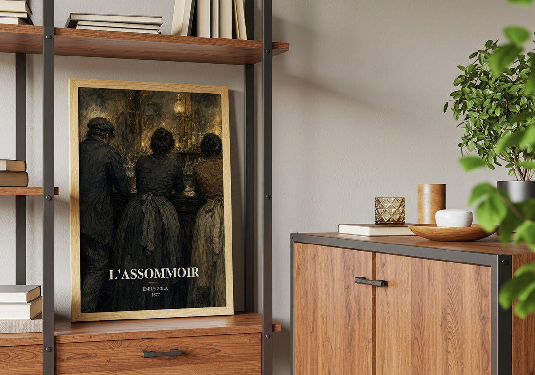 L'Assommoir book watercolour illustration paper finish options – matte satin gloss