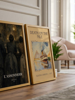 L'Assommoir watercolour print framed by window – literary home decor