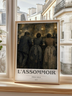 L'Assommoir book cover poster colour and style options – Émile Zola book art