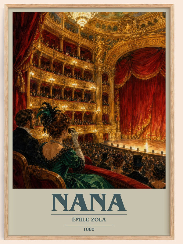 Nana book cover book poster by Émile Zola – framed literary art print