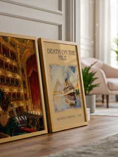 Nana watercolour print framed by window – literary home decor
