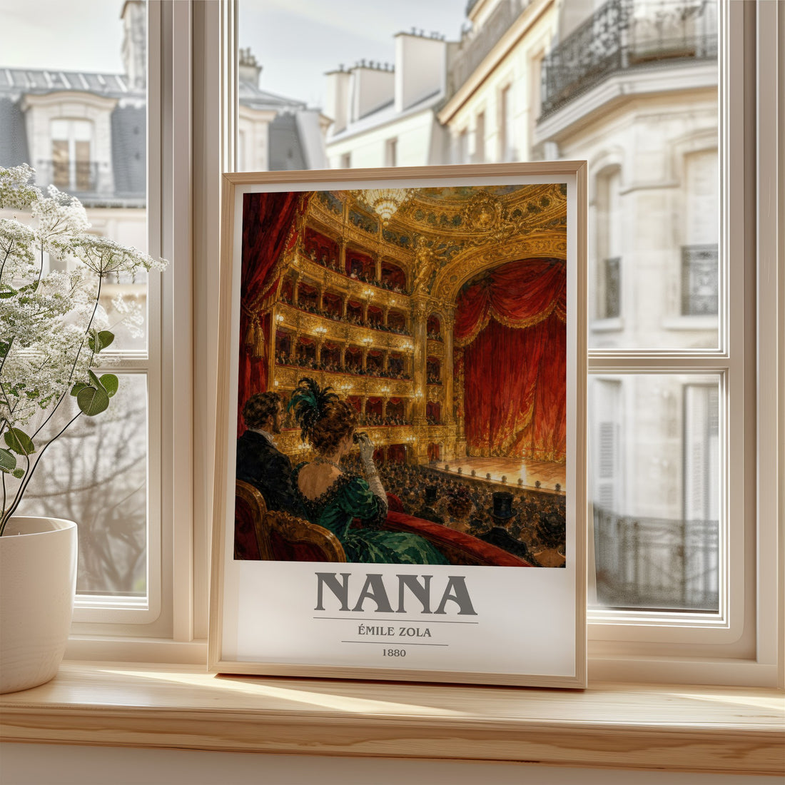Nana book cover poster colour and style options – Émile Zola book art (mockup)