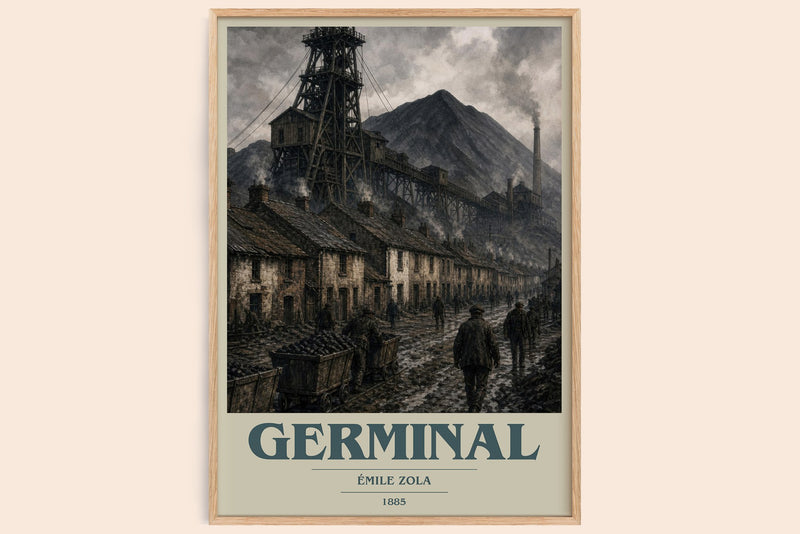 Germinal Book Cover Poster by Émile Zola (Modern Minimalist style)