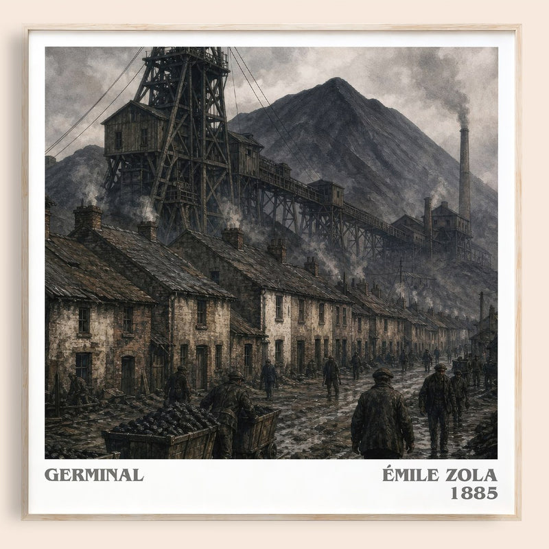 Germinal literary book poster by Émile Zola – framed literary art print