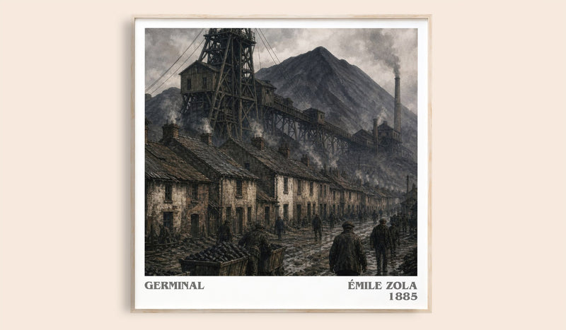Germinal Literary Art Print by Émile Zola (Square style)
