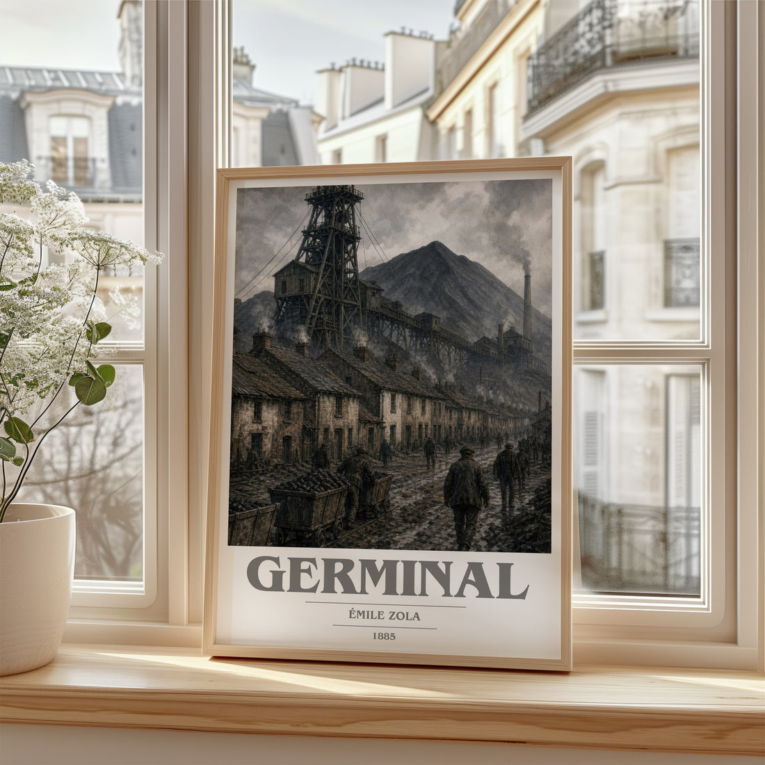 Germinal book cover poster colour and style options – Émile Zola book art (mockup)