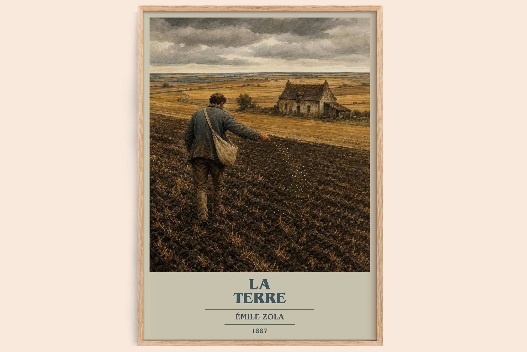 La Terre Book Cover Poster by Émile Zola