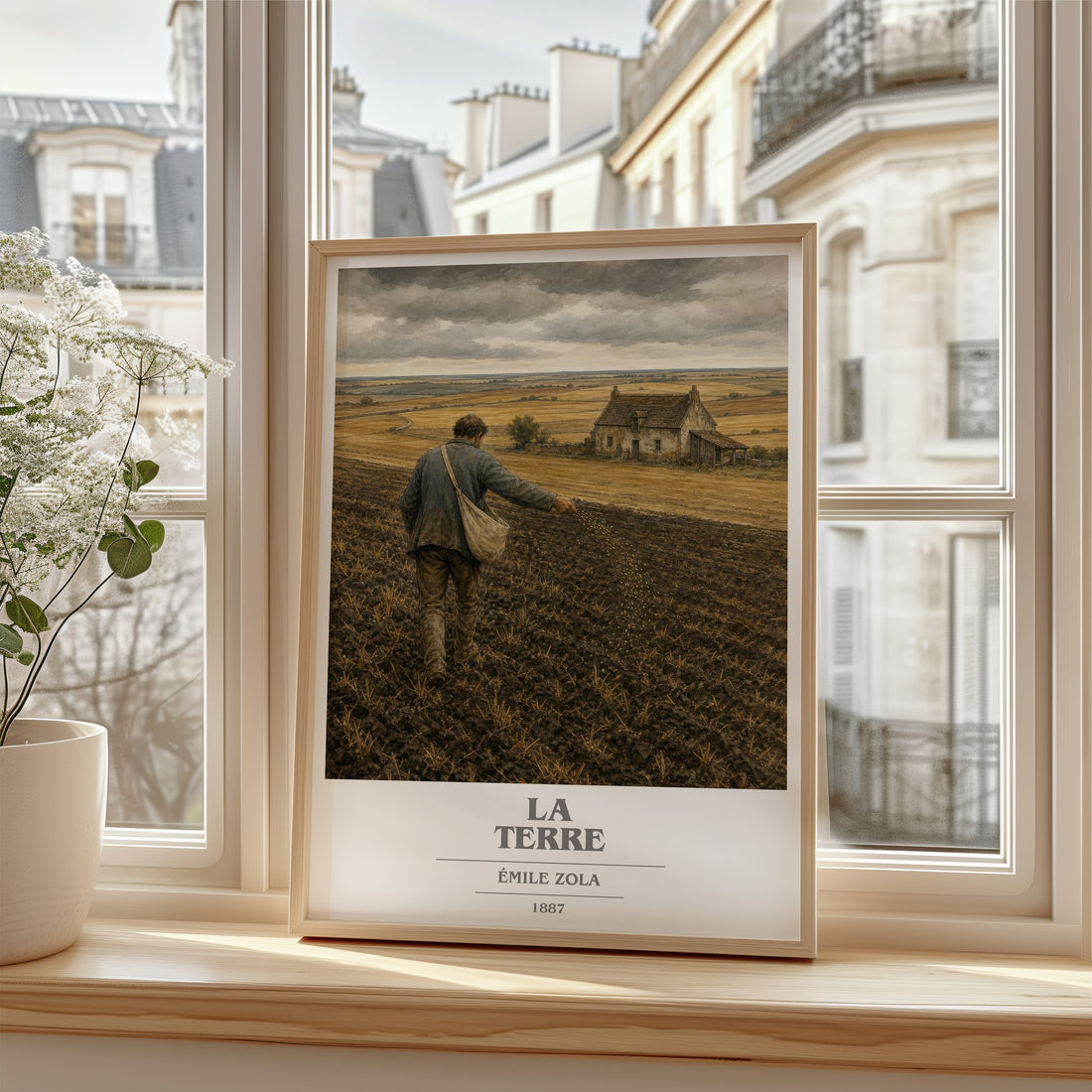 La Terre book cover poster colour and style options – Émile Zola book art (mockup)