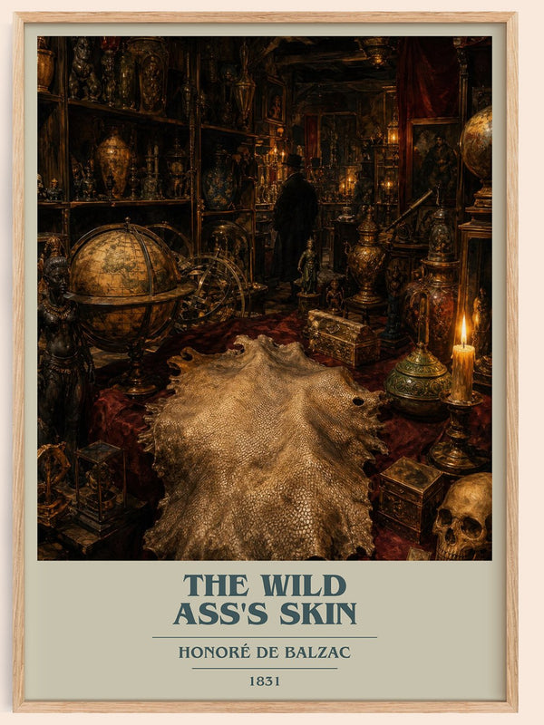 The Wild Ass's Skin book cover book poster by Honoré de Balzac – framed literary art print