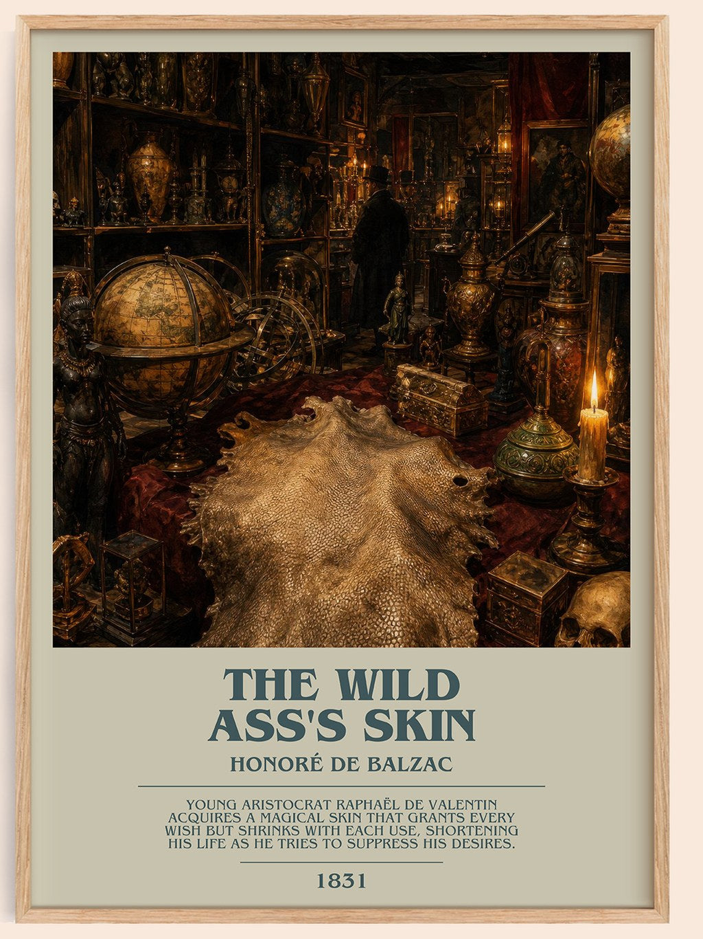 The Wild Ass's Skin bookish book poster by Honoré de Balzac – framed literary art print
