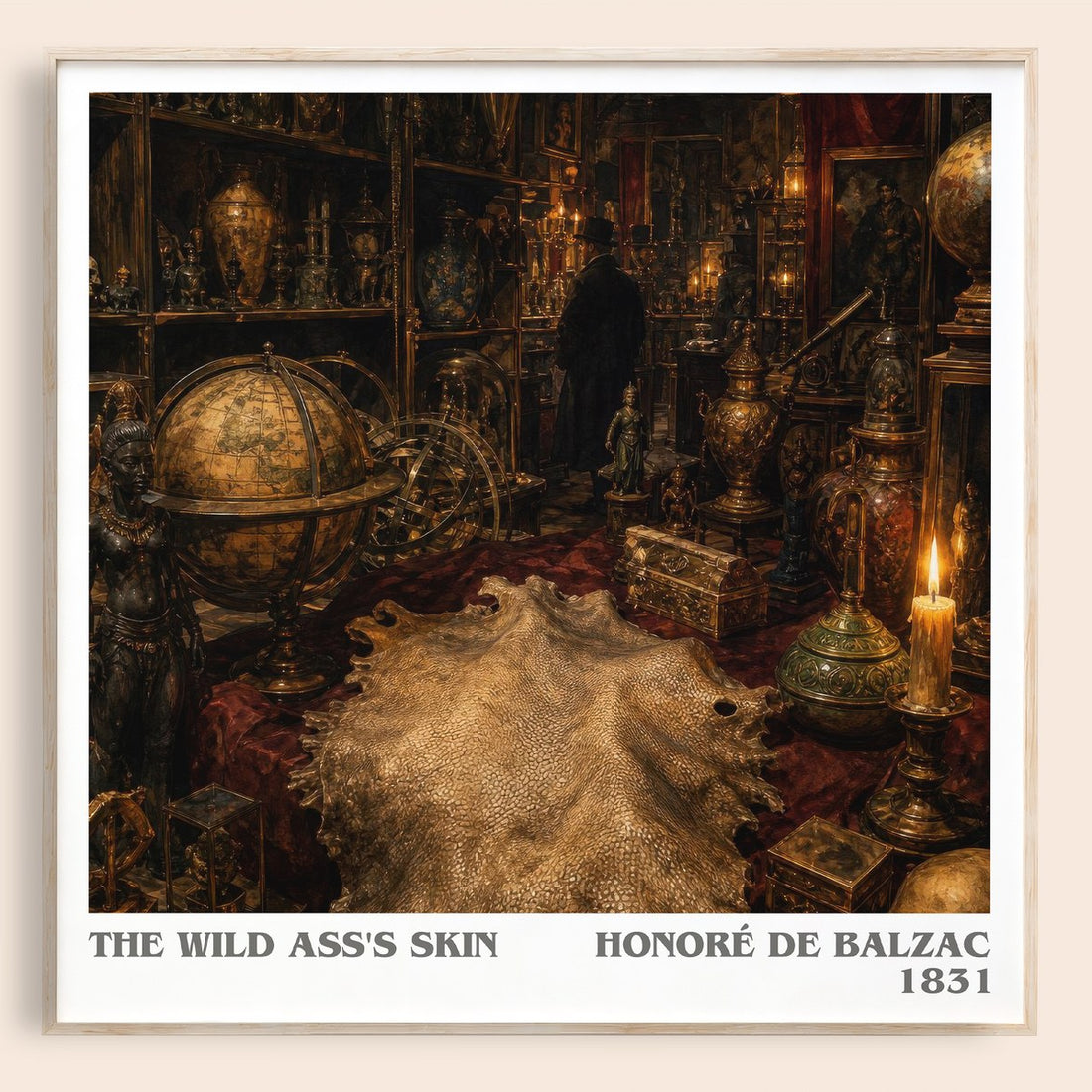 The Wild Ass's Skin literary book poster by Honoré de Balzac – framed literary art print