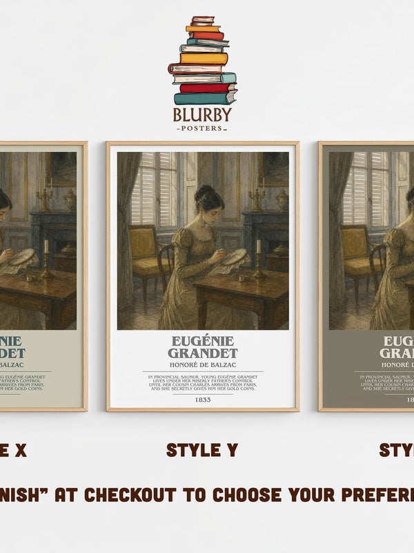 Eugénie Grandet bookish print in frame leaning in hallway – classic literature wall art