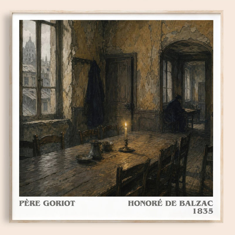 Père Goriot literary book poster by Honoré de Balzac – framed literary art print